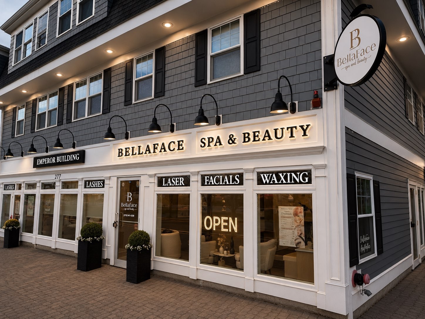 BellaFace Spa & Beauty storefront exterior in Lowell, Massachusetts